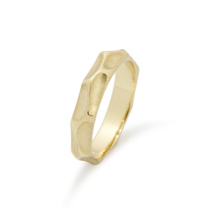 Matte Gold Wedding Ring with Depth