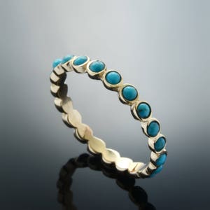 Turquoise Stones Gold Stacking Ring - Etsy
