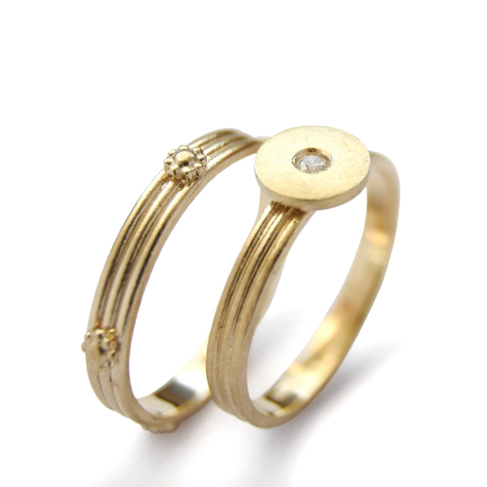 Floral Gold Wedding Ring Etsy