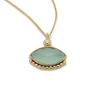 Gouden ketting met Marquise Jade Charm