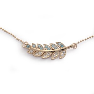 Gold Leaf Necklace with Topaz and Zircons