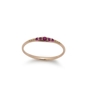 Gold Skinny Ring with Ruby