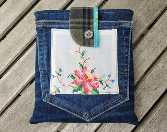 Recycled Denim Book Sleeve/E-reader Sleeve