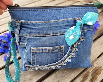 Recycled Denim Travel Bag/Pouch