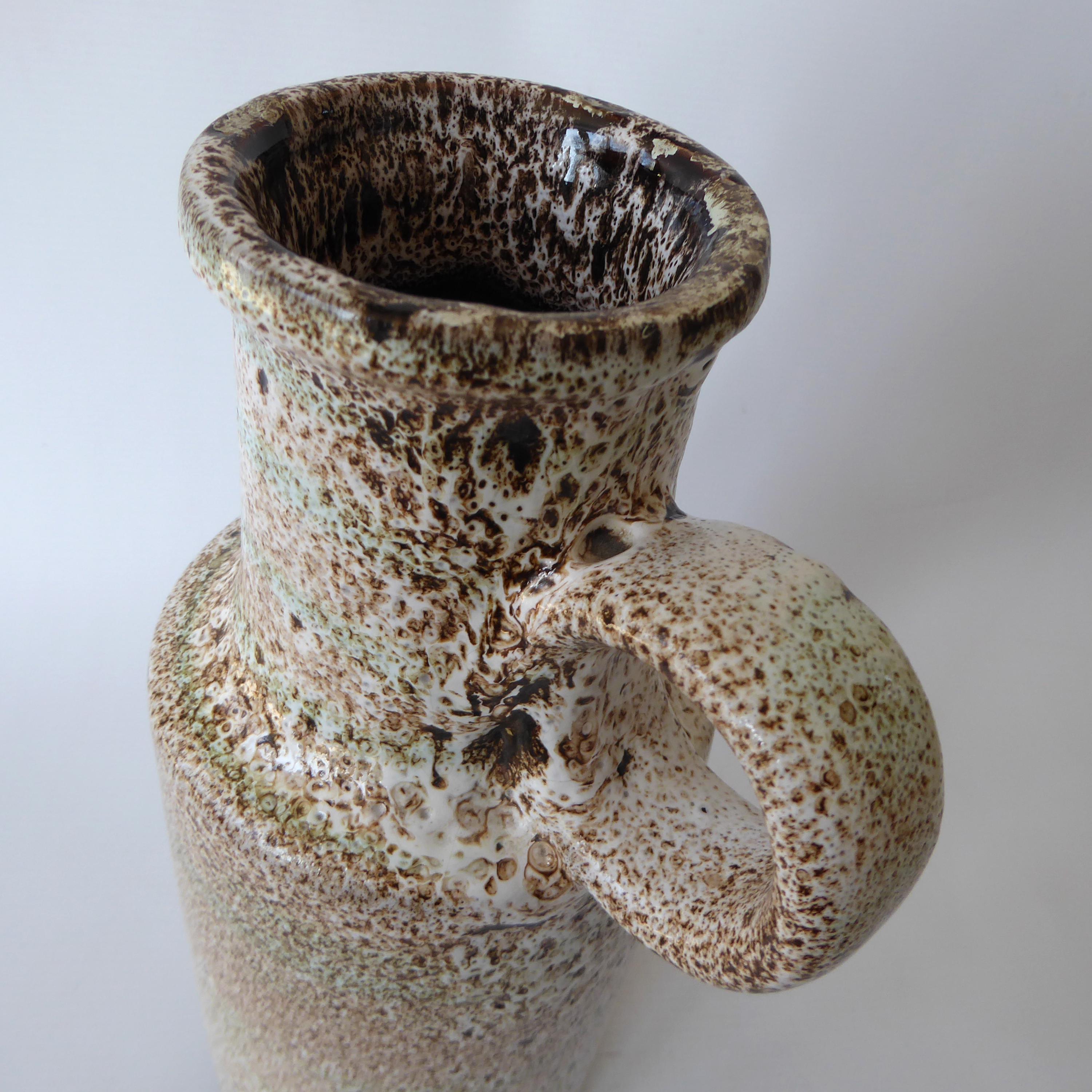Scheurich 401-28 West German Pottery Vase. Fat Lava Era Jug 