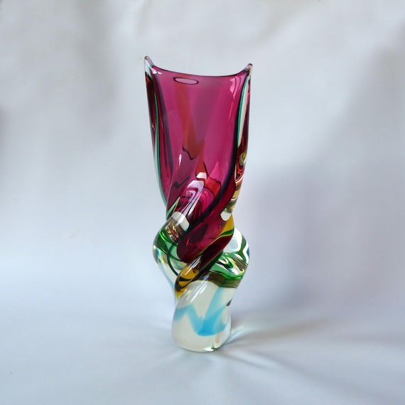 Archimede Seguso Alabastro Green Glass Bird Figurine - Labelled