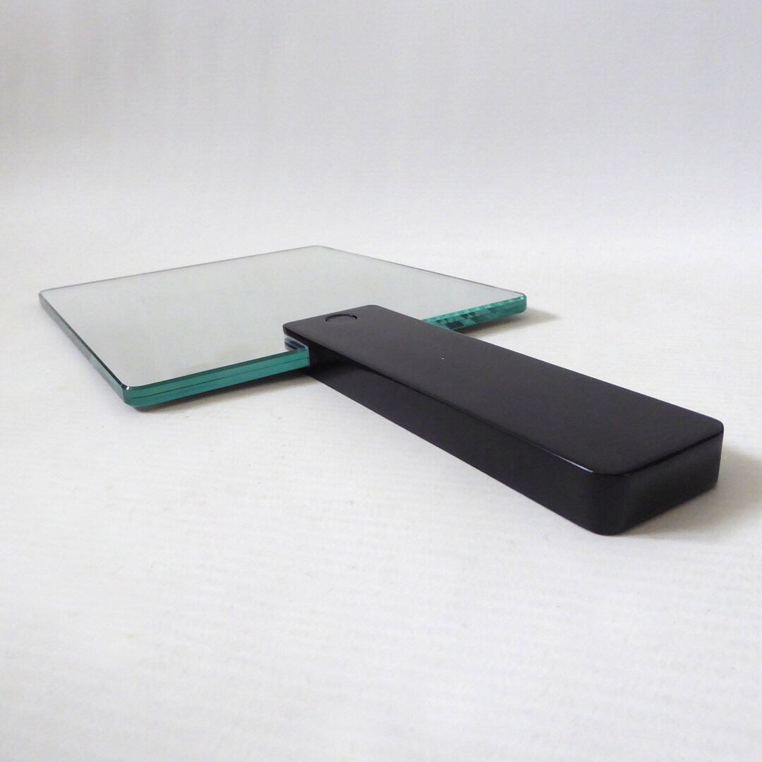 1980s Vintage Simple Black Hand Mirror. Modernist Handheld Etsy