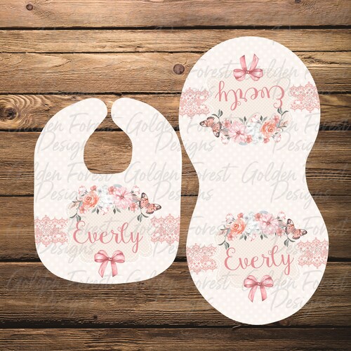 Woodland Forest Baby Bib & Burp Cloth Set Sublimation Template Etsy