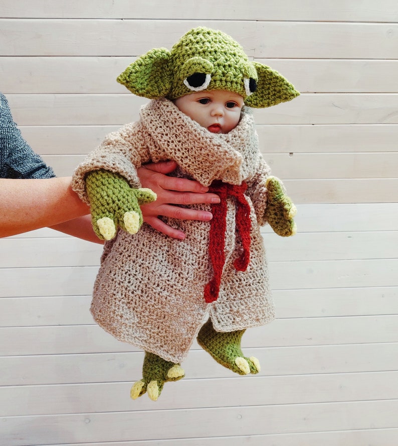 Crochet pattern for the Yoda costume for babies in 3 sizes / Etsy