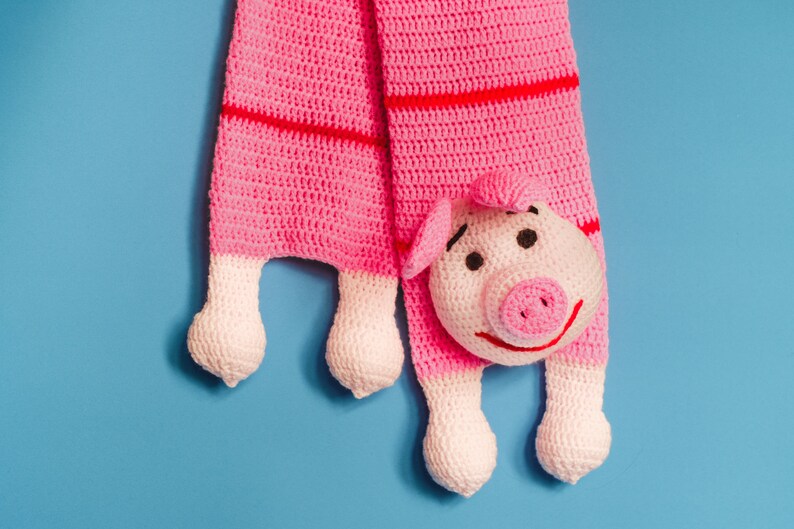 Animal Scarf Piglet Piglet Scarf Crochet Pattern PDF Etsy