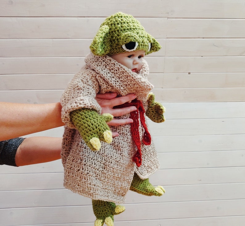 Crochet pattern for the Yoda costume for babies in 3 sizes / Etsy