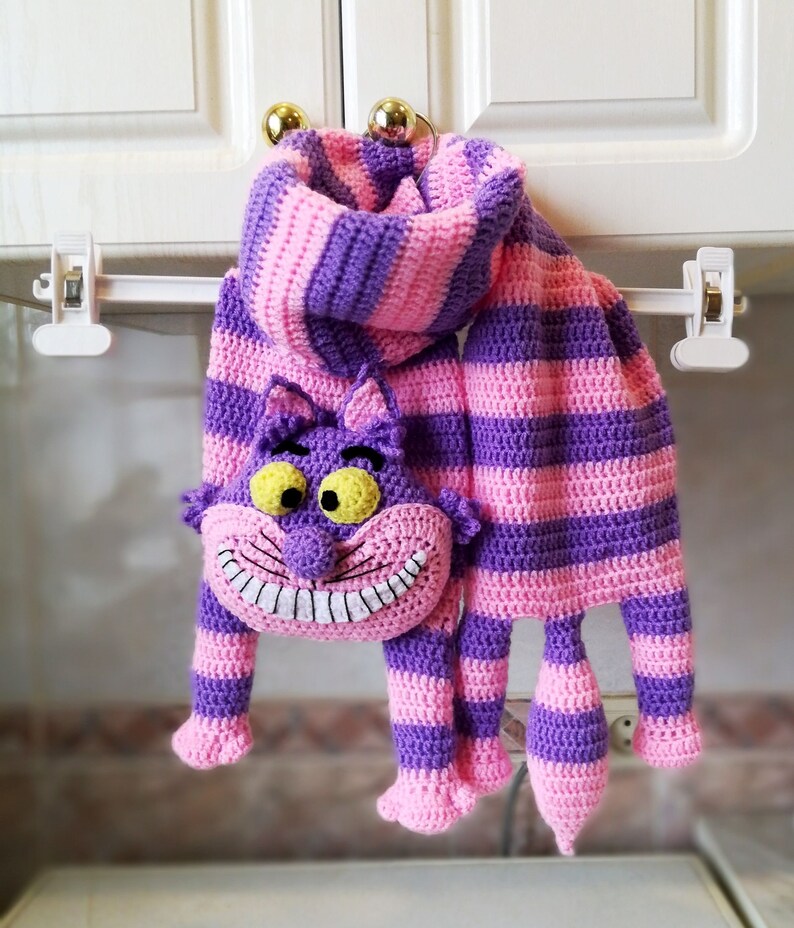 Animal Scarf Cheshire Cat Scarf Crochet Pattern PDF Etsy