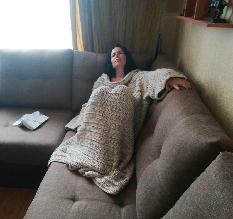 Crochet pattern for Blanket with sleeves Sleeved blanket Etsy