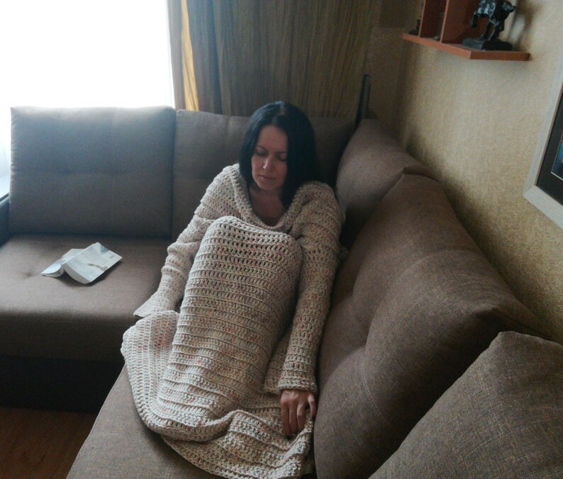 Crochet pattern for Blanket with sleeves Sleeved blanket Etsy