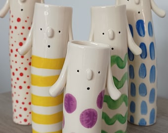 Bella Bud Vase - Handmade Ceramic Vase - Face Vase - Unusual Vase
