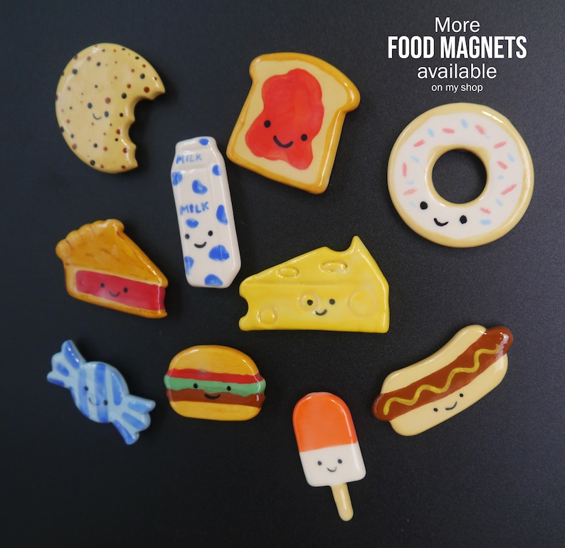 Cute Food Fridge Magnet: Ceramic Fruit & Vegetable Smiley Faces - Etsy
