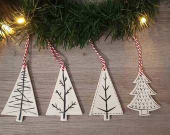 Ceramic Tree Christmas Decorations - Handmade Decorations - Hand Painted