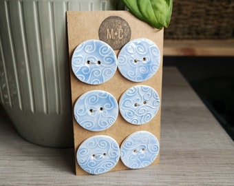 Ceramic Buttons - Circle - Handmade Buttons for Crafts & Sewing