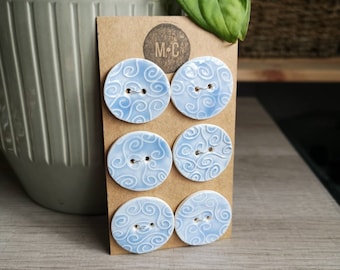 Ceramic Buttons - Circle - Handmade Buttons for Crafts & Sewing