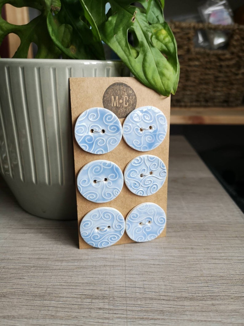 Ceramic Buttons Circle Handmade Buttons for Crafts & Sewing image 1