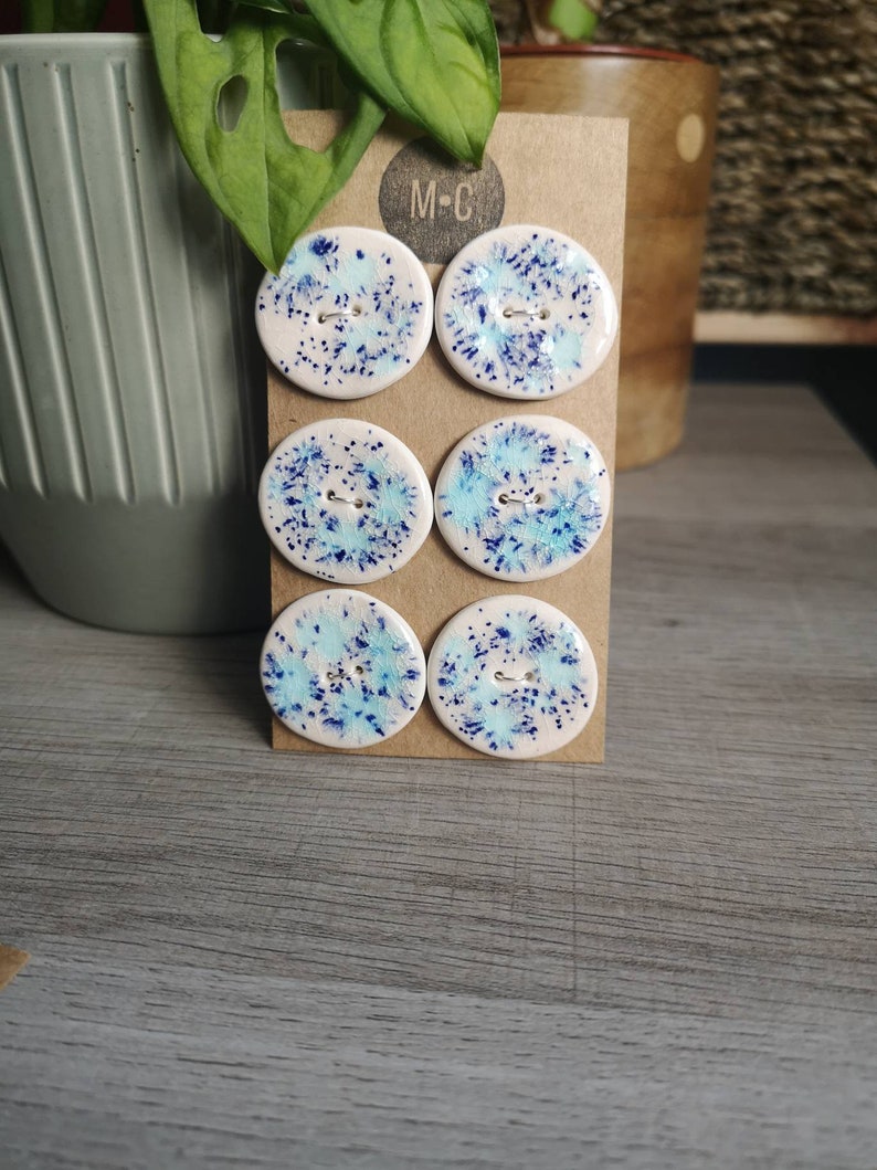 Ceramic Buttons Circle Handmade Buttons for Crafts & Sewing image 8