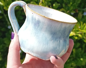 Watercolour Stoneware Mug - Handmade Ceramic Mug - Unusual Mug - Drippy Glaze