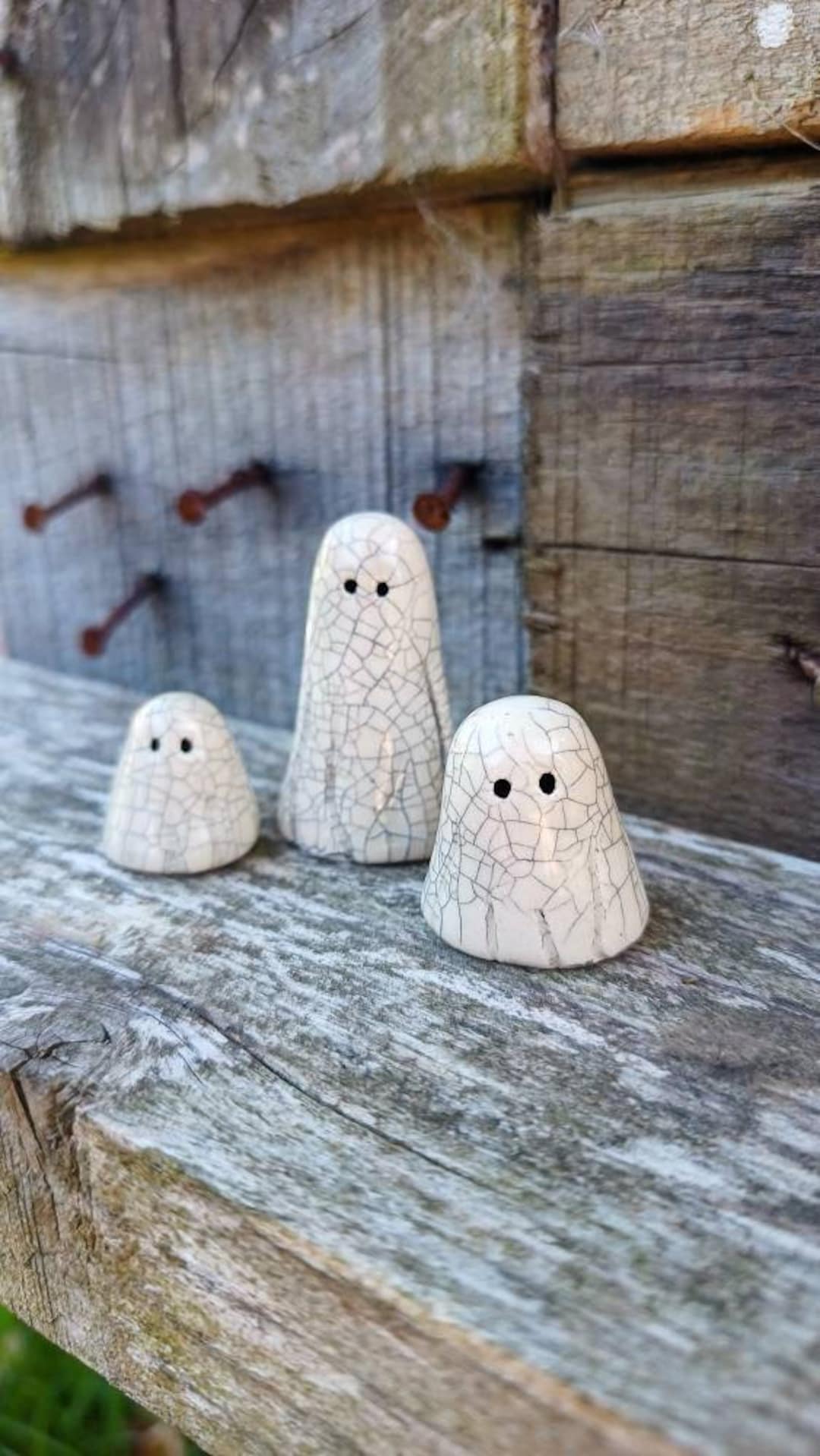 Pocket Ghost - Handmade Ceramic Crackle Ghosts - Halloween