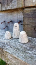 Pocket Ghost - Handmade Ceramic Crackle Ghosts - Halloween Decorations - Cute Tiny Ghosts - Little Ghosts - Cute Halloween