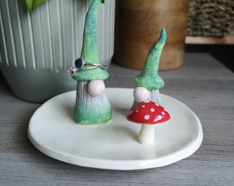 Gnome Ring Plate - Jewellery Plate - Ring Holder - Quirky Dish