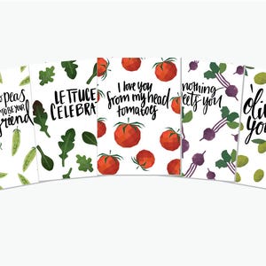 5 x Vegetable Pun Greeting Cards Pack