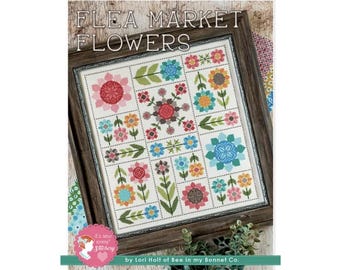 Flea Market Flowers Cross Stitch Pattern