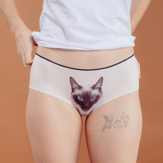 Siamese Cat Face Underwear Panties 