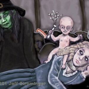 The Baby Rattler 8x10 Collectible Concept Art Signed by Jeff Strominger, Limited Edition from his Horror Thriller Old West Vampire Novel