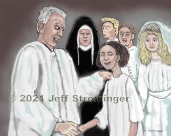 Confirmation 8x10 Collectible Concept Art Signed by Jeff Strominger, Limited Edition from his Horror Thriller Old West Vampire Novel