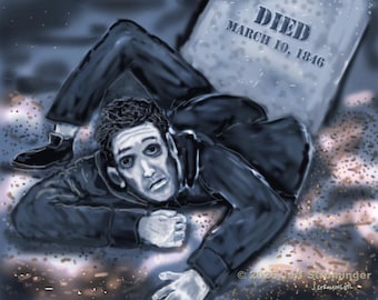 New! Grave Wakeup 8x10 Collectible Concept Art, Signed, Numbered, from his Old West Thriller Novel