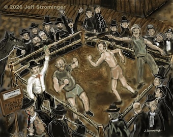 New! Springfield Fights 8x10 Collectible Concept Art, Signed, Numbered, from his Old West Thriller Novel