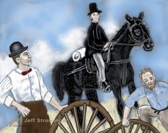 A Visit From Michael 8x10 Collectible Concept Art Signed by Jeff Strominger, Limited Edition from his Horror Thriller Old West Vampire Novel