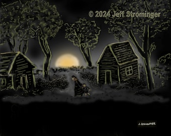Rising Sun 8x10 Collectible Concept Art Signed by Jeff Strominger, Limited Edition from his Horror Thriller Old West Vampire Novel