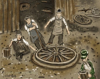 New! Wheelwright Shop 8x10 Collectible Concept Art, Signed, Numbered, from his old west Vampire Novel