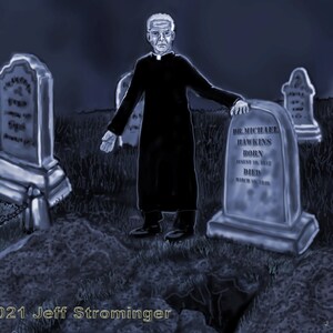 Graveyard 8x10 Collectible Concept Art Signed by Jeff Strominger, Limited Edition from his Horror Thriller Old West Vampire Novel