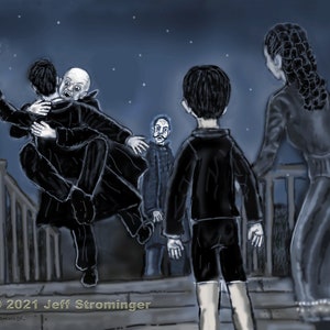 Vampire Attack 8x10 Collectible Concept Art Signed by Jeff Strominger, Limited Edition from his Horror Thriller Old West Vampire Novel