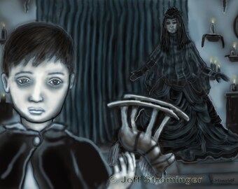 Eve at Home 8x10 Collectible Concept Art Signed by Jeff Strominger, Limited Edition from his Horror Thriller Old West Vampire Novel