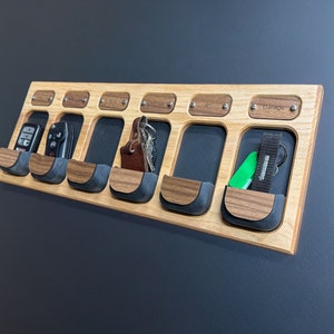 Personalized Maple Wall Key Holder Elegant Storage for Keys and Fobs Custom Engraving Available image 2