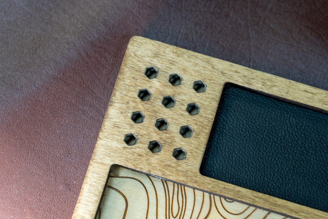 EDC Tray for Knife Maintenance Black Leather and Topography Etsy