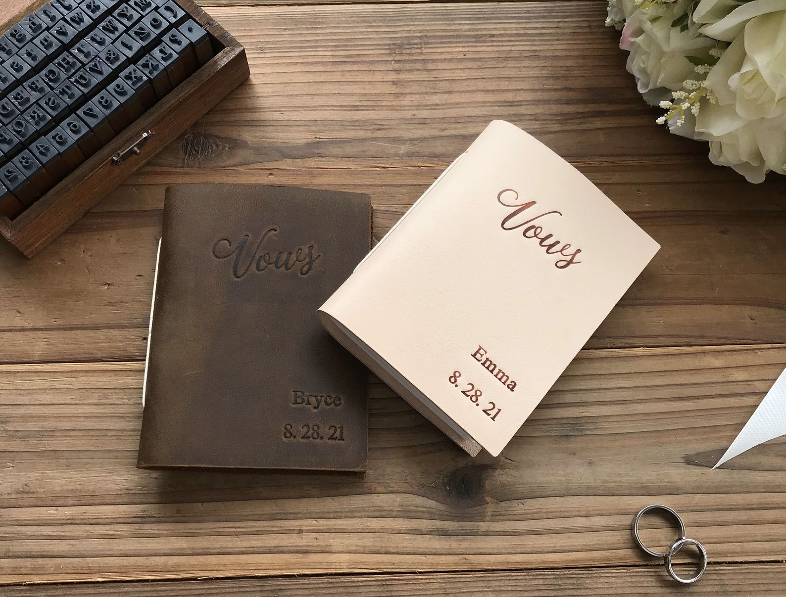 His and Her Vow Books Leather Vows Book Custom Vows Booklet Etsy