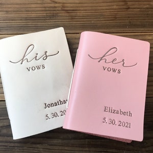 Personalized Leather Wedding Vows Book Vow Books Set Of 2 image 7