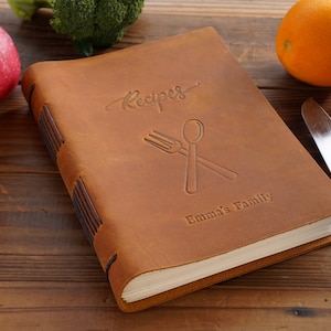 Personalized Leather Recipe Book Cook Book Gift for Her Valentine's Day Christmas Gift