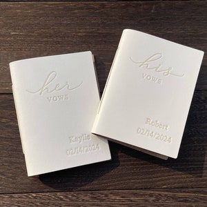 His and Her Vow Books, Leather Vows Book ,Custom Vows Booklet, Personalized Gift