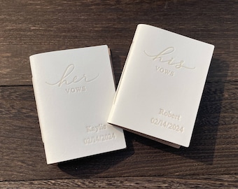 His and Her Vow Books, Leather Vows Book ,Custom Vows Booklet, Personalized Gift