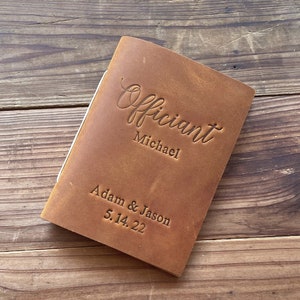 Personalized Wedding Officiant Book ,Officiant gift,Custom marriage commissioner booklet